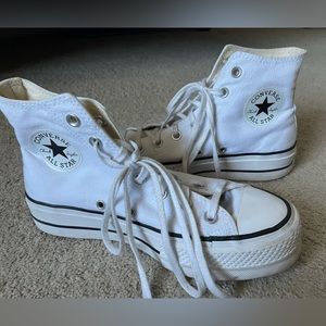 Converse White Platform High Tops